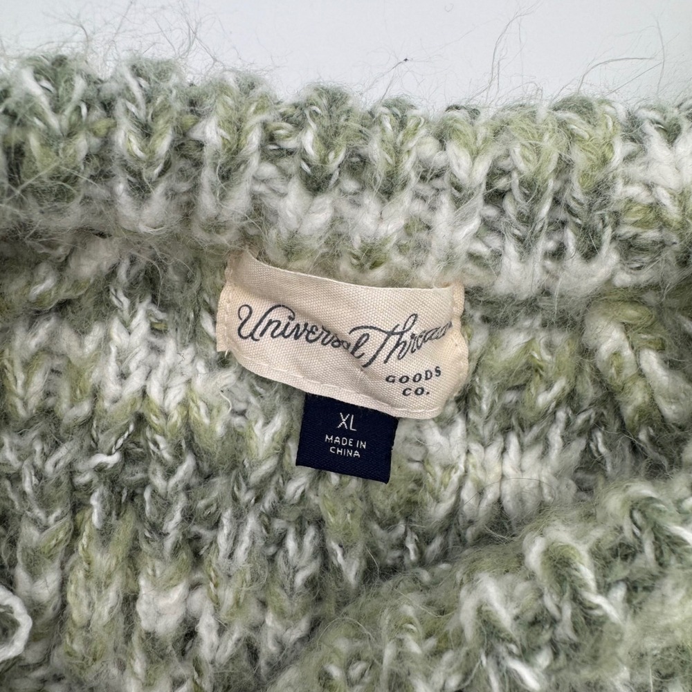 Universal Thread Sage Green Marled Chunky Knit Crewneck Sweater XL Cottagecore - Picture 2 of 4